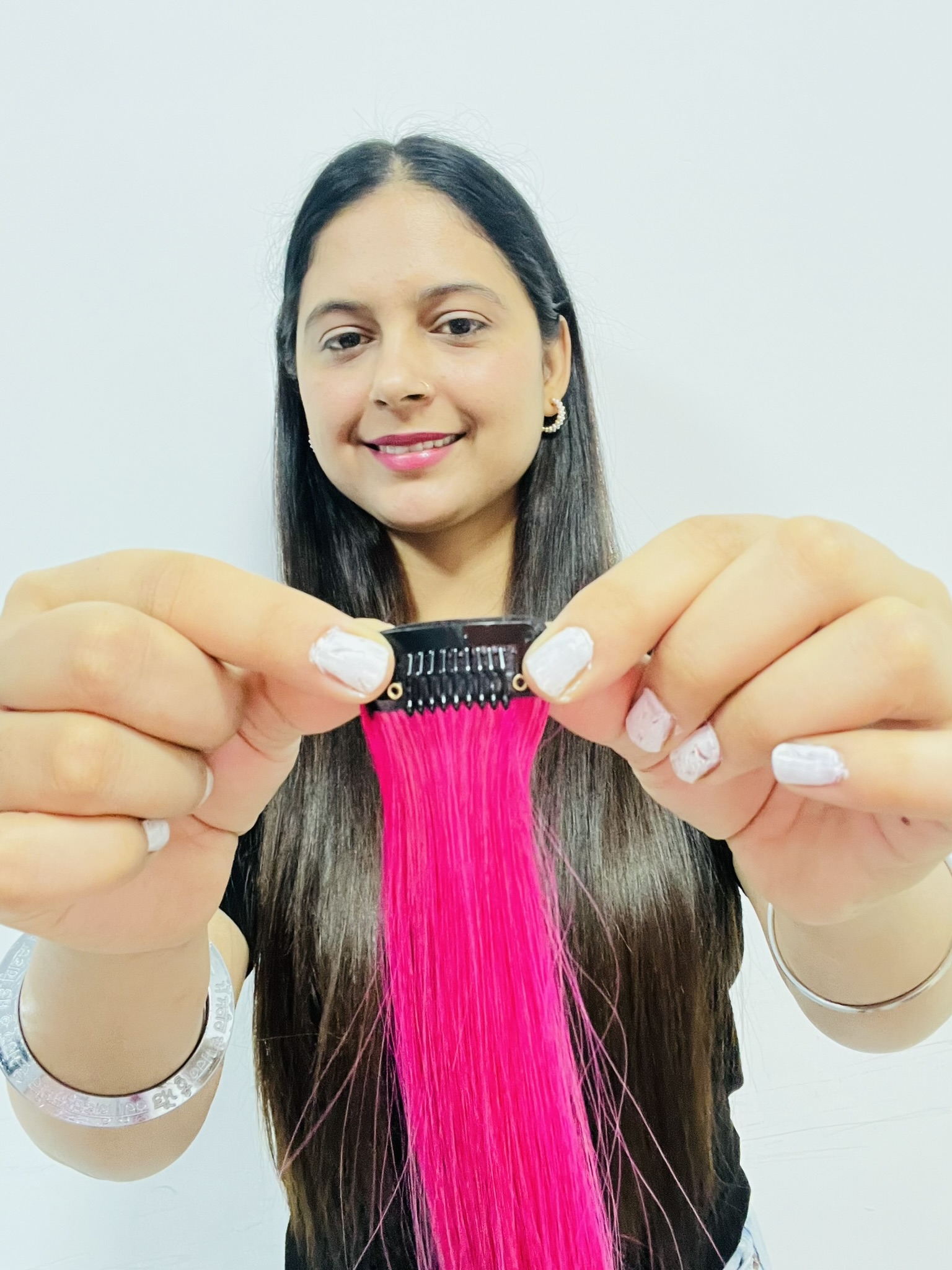 Pink Color Hair Strand