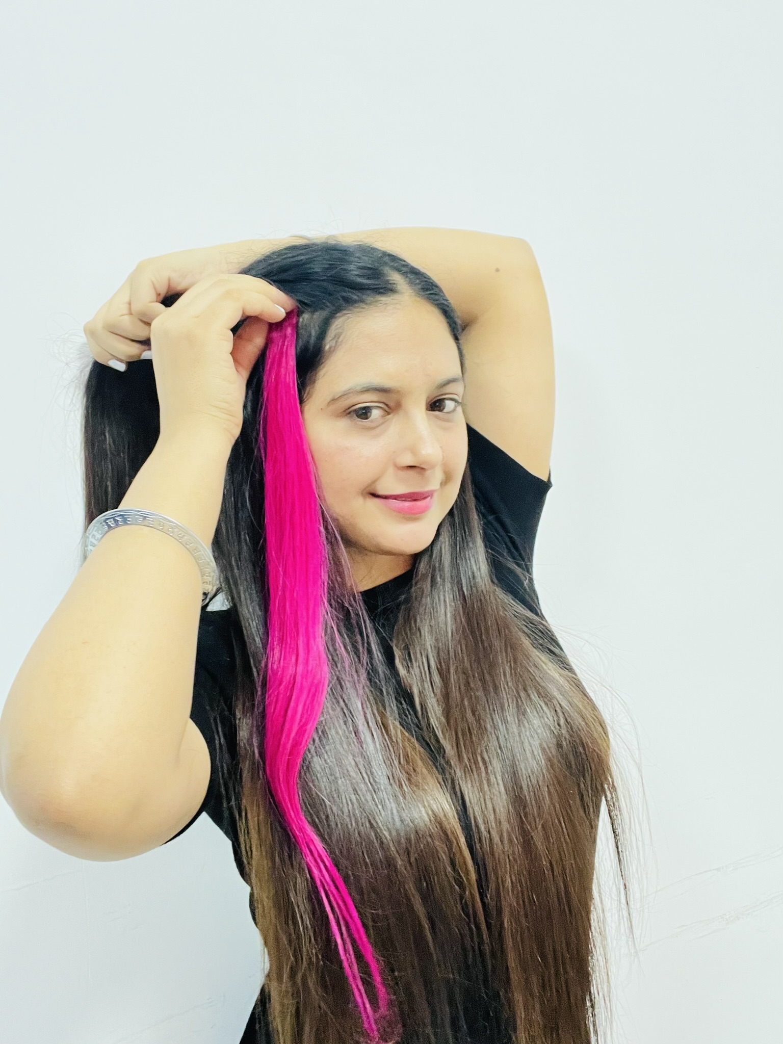 Pink Color Hair Strand