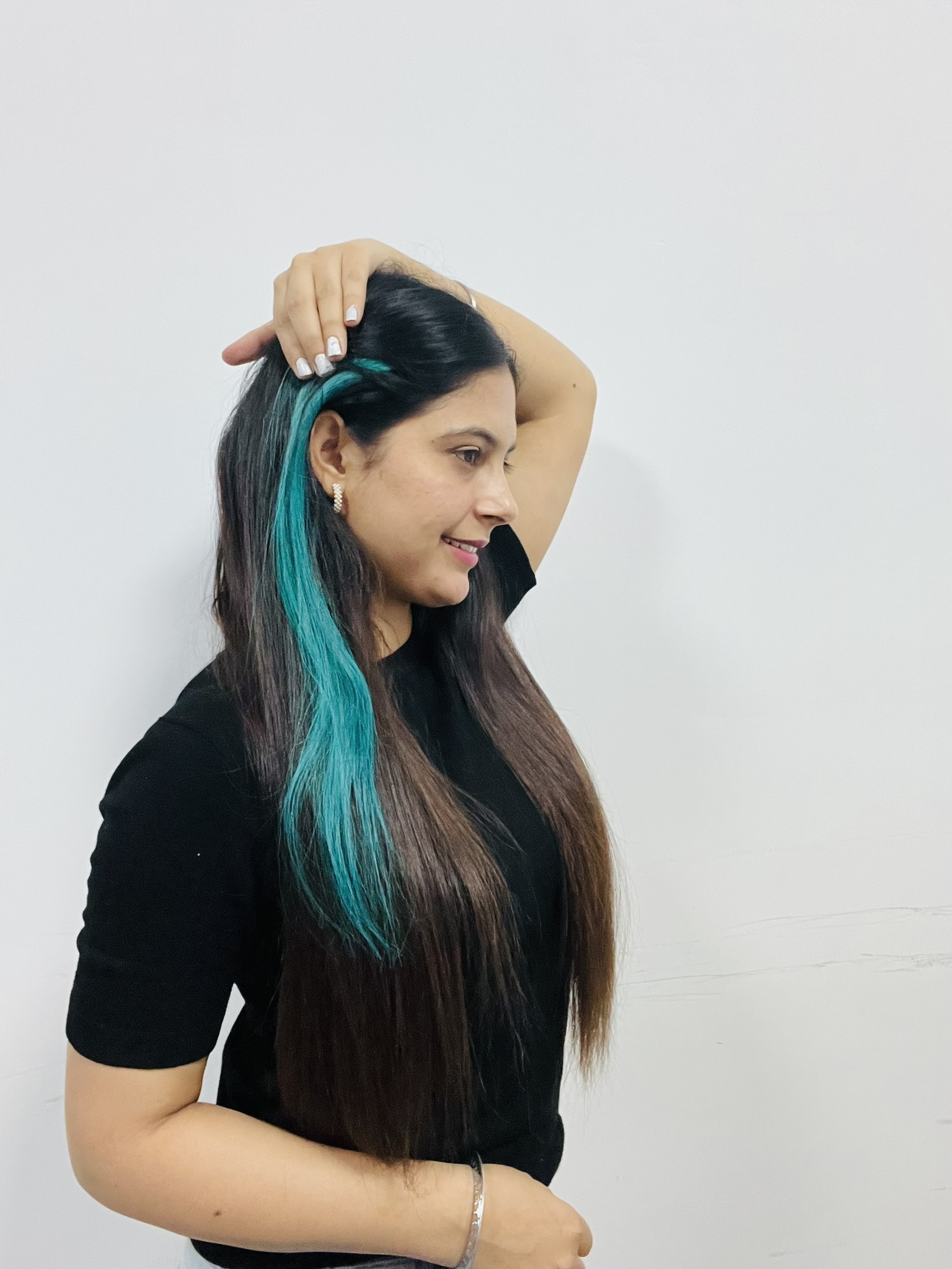 Sea Green Color Hair Strand