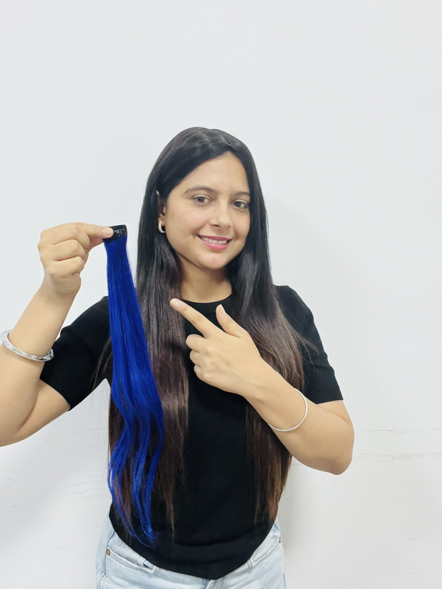 Blue Color Hair Strand