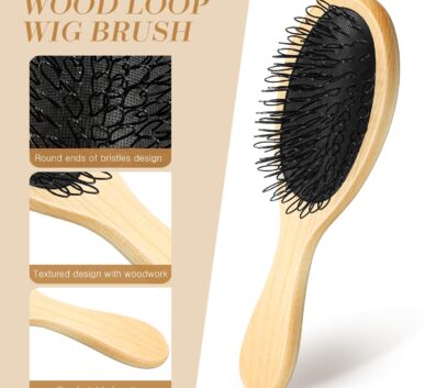 Wooden loop brush comb