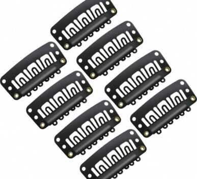 Clips for hair extensions and wigs