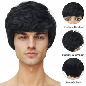 Male Full head Synthetic Hair Wig