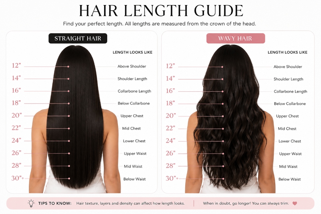 Hair Length Guide - Straight Hair vs Wavy Hair